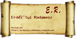 Erdélyi Radamesz névjegykártya